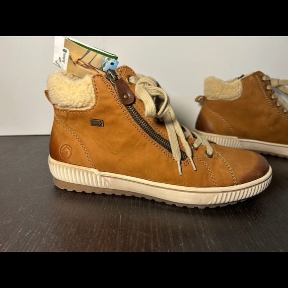 Remonte Maditta D0770 Sherpa Cuff Brown Leather Sneaker Boots Womans EU 39/US 8 - Picture 1 of 16